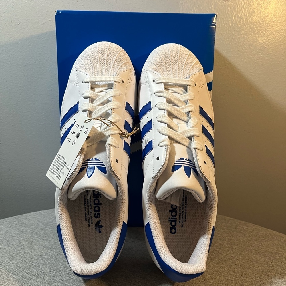 Adidas Superstar Cloud White Blue  Casual Sneakers Men's Shoe Size 10 IG9368​​ - Picture 8 of 12